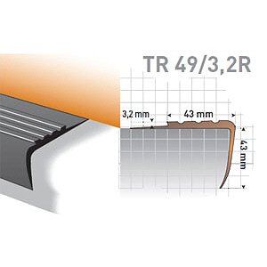 wgz5926 Gerflor Profile/Schienen Dekor nach Wahl Treppenkantenprofil TR 49/3,2R