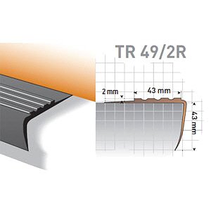 wgz5925 Gerflor Profile/Schienen Dekor nach Wahl Treppenkantenprofil TR 49/2R