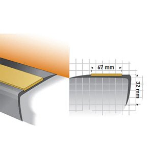 wgz05570001 Gerflor Profile/Schienen Alu natur Aluminium-Treppenkante T67