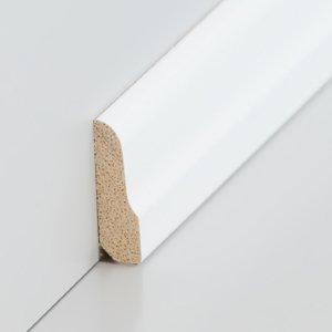 Südbrock Sockelleisten Vorsatz deckend Weiß Massivholz Vorsatzleisten, Profiliert, Abachi sbs82631