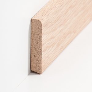 sbs996013581 S�dbrock Sockelleisten Massivholz Eiche roh Massivholz Holz-Fussleiste, Oberkante abgerundet
