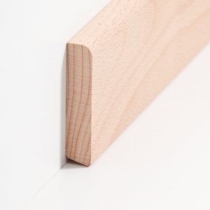 sbs996013582 S�dbrock Sockelleisten Massivholz Buche roh Massivholz Holz-Fussleiste, Oberkante abgerundet