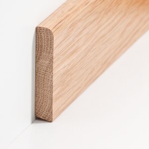 sbs6013701 S�dbrock Sockelleisten Massivholz Eiche lackiert Massivholz Holz-Fussleiste, Oberkante abgerundet