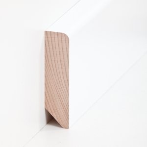 sbs60208031 S�dbrock Sockelleisten Massivholz Buche deckend wei� lackiert Massivholz Holz-Fussleiste, Oberkante abgerundet