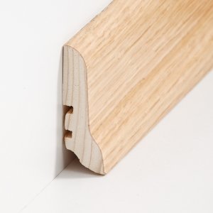 S�dbrock Sockelleisten Holzkern Eiche lackiert Holz-Fussleiste, Holzkern mit Echtholz furniert sbs22601