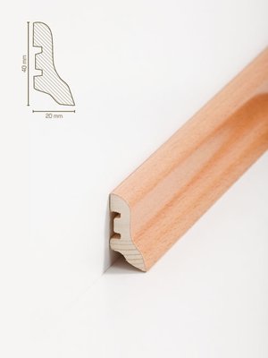 Südbrock Sockelleisten Holzkern Buche gedämpft lackiert Holz-Fussleiste, Holzkern mit Echtholz furniert sbs22406