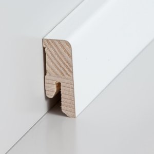 Südbrock Sockelleisten Holzkern deckend Weiß lackiert Holz-Fussleiste, Holzkern mit Echtholz furniert sbs164031