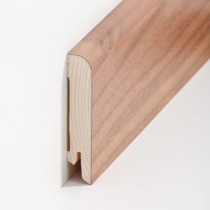 S�dbrock Sockelleisten Holzkern Nussbaum lackiert...