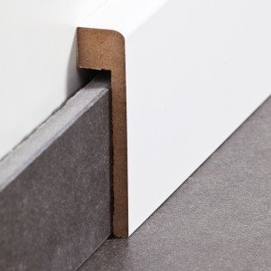 sbs720801365 Sdbrock Sockelleisten MDF Wei Abdeckleiste mit Fliesensockel, MDF-Kern mit Folie ummantelt