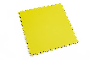 Profilor Industrie PVC Klick-Fliesen Yellow Leder/glatt, Bodenbelag fr Fitnessstudio/Werkstatt Lager und Garage
