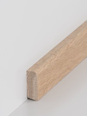 wsbs60.16.40.1 Sdbrock Sockelleisten Massivholz Eiche lackiert Massivholz Holz-Fussleiste, Oberkante abgerundet