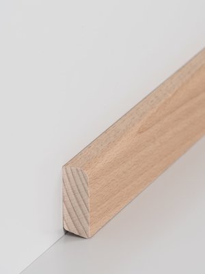wsbs60.16.40.2 Sdbrock Sockelleisten Massivholz Buche lackiert Massivholz Holz-Fussleiste, Oberkante abgerundet