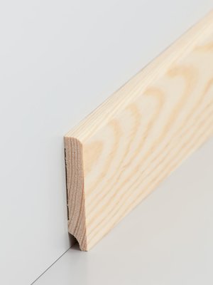 wsbs320.1060.1 S�dbrock Sockelleisten Massivholz Kiefer klar lakiert Massivholz Holz-Fussleiste, Oberkante abgerundet