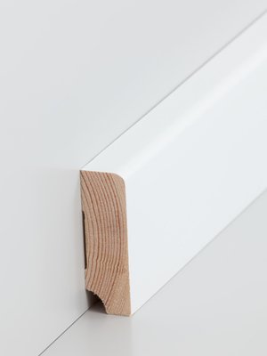 wsbs320.1960.31 Sdbrock Sockelleisten Massivholz Kiefer deckend wei Massivholz Holz-Fussleiste, Oberkante rechteckig