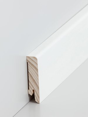 wsbs16.61.41 S�dbrock Sockelleisten Holzkern Wei� lackiert Holz-Fussleiste, Holzkern mit Echtholz furniert