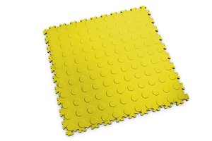 Profilor Industrie Ultra PVC Klick-Fliesen Yellow Flitter/Noppe Bodenbelag für Fitnessstudio/Werkstatt Lager und Garage