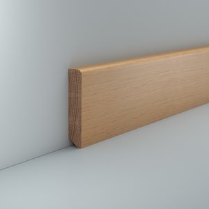 wsbs99.60.16.80.1 S�dbrock Sockelleisten Massivholz Eiche roh Massivholz Holz-Fussleiste, Oberkante abgerundet