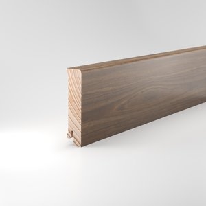 m-wsbs18.81.23  Muster S�dbrock Sockelleisten Holzkern Nussbaum lackiert Holz-Fussleiste, Holzkern mit Echtholz furniert 18 x 80mm